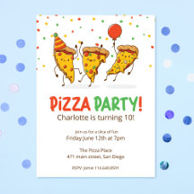 Fête d'anniversaire de la pizza drôle