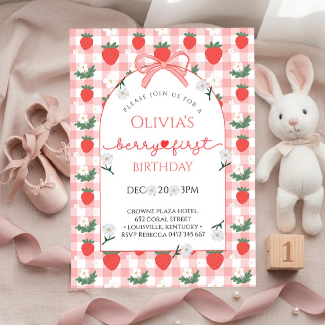 Invitation Fête d'anniversaire de la première fille aux fruit (Créateur téléchargé)