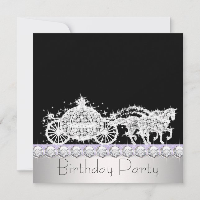 Invitation Fête d'anniversaire de la princesse au carrosse à  (Devant)