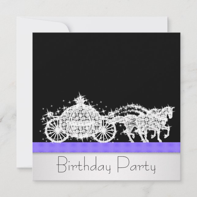 Invitation Fête d'anniversaire de la princesse au carrosse à  (Devant)