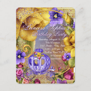 Invitation Fête d'anniversaire de la princesse du conte de fé