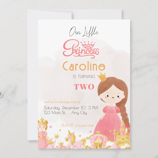 Invitation Fête d'anniversaire de la princesse royale (Devant)