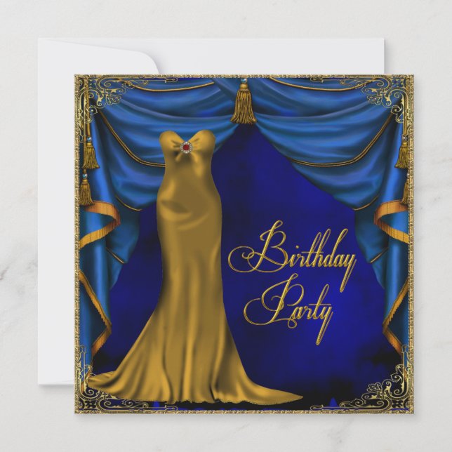 Invitation Fête d'anniversaire de la Royal Blue Gold (Devant)