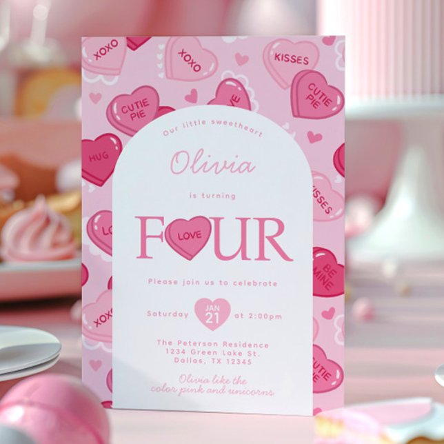 Invitation Fête d'anniversaire de la Saint-Valentin Candy (Créateur téléchargé)