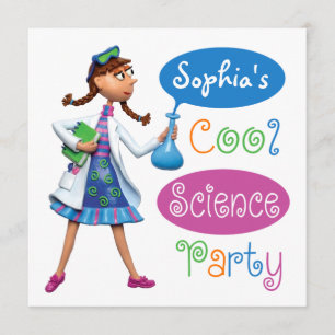 Invitation Fête d'anniversaire de la science Cool pour les fi