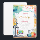 Invitation Fête d'anniversaire de la science pour enfants mod<br><div class="desc">Invitation à la fête d'anniversaire de la science pour enfants</div>