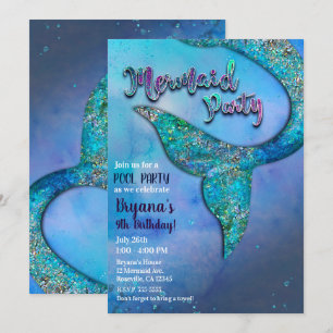 Invitation Fête d'anniversaire de la voile de fin de sirène d