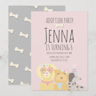 Invitation Fête d'anniversaire de l'adoption d'un chien chiot