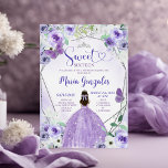 Invitation Fête d'anniversaire de l'argent et du Sweet sixtee<br><div class="desc">Fête d'anniversaire de l'argent et du Sweet sixteen pourpre</div>