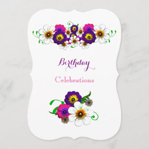 Invitation Fête d'anniversaire de l'arrangement floral