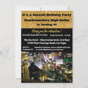 Invitation Fête d'anniversaire de Las Vegas 40e