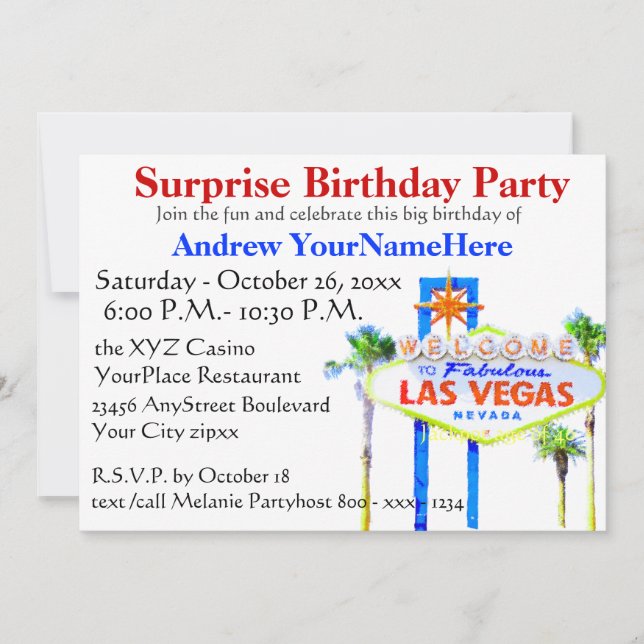 Invitation Fête d'anniversaire de Las Vegas Jackpot Slot Mach (Devant)