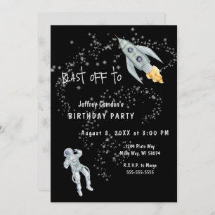Invitation Fête d'anniversaire de l'astronaute spatial