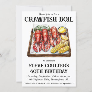 Invitation Fête d'anniversaire de l'écrevisse