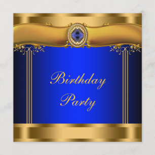 Invitation Fête d'anniversaire de l'élégant Royal Blue and Go