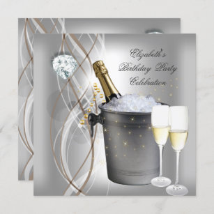 Invitations Faire Part Cartes Anniversaire Champagne Zazzle