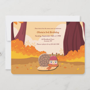 Invitation Fête d'anniversaire de l'escargot d'automne