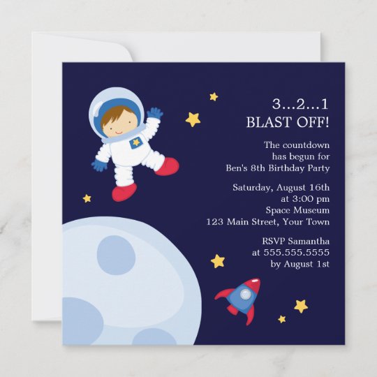 Invitation Fete D Anniversaire De L Espace D Astronaute Zazzle Fr