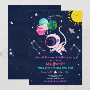 Invitation Fête D'Anniversaire De L'Espace Extérieur De Ce Mo