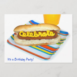 Invitation Fête d'anniversaire de l'été Hot Dog