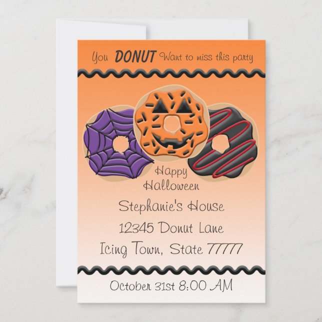 Invitation Fête d'anniversaire de l'Halloween Bake 5x7 (Devant)