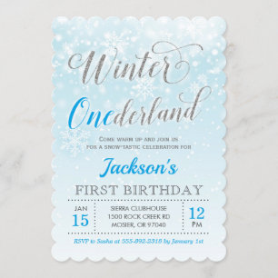 Invitation Fête d'anniversaire de l'hiver Onederland Blue Boy