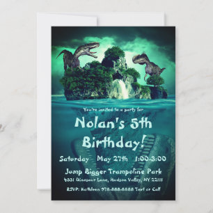 Invitation Fête d'anniversaire de l'île de Dinosaur