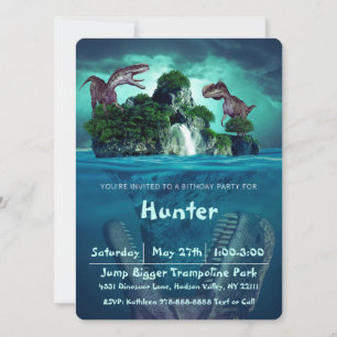 Invitation Fête d'anniversaire de l'île de Dinosaur