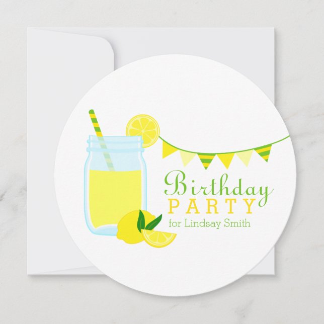 Invitation Fête d'anniversaire de limonade (Devant)