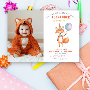Invitation Fête d'anniversaire de Little Fox