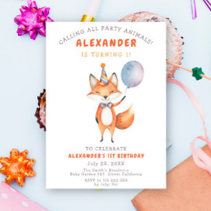 Invitation Fête d'anniversaire de Little Fox