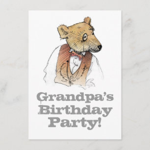 Invitation Fête d'anniversaire de l'ours de grand-papa