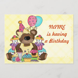 Invitation Fête d'anniversaire de l'Ours de Teddy