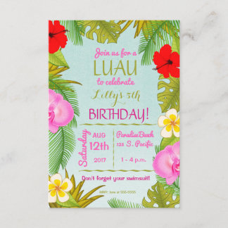 Invitation Fête d'anniversaire de Luau