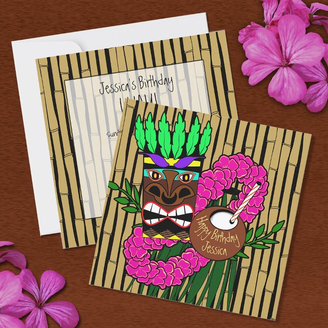 Invitation Fête d'anniversaire de Luau personnalisée (Créateur téléchargé)