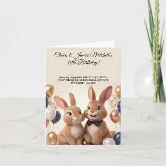 Invitation Fête d'anniversaire de luxe pour lapin
