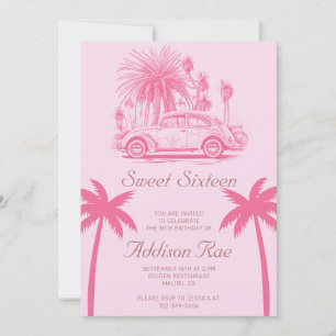 Invitation Fête d'anniversaire de Malibu Sweet sixteen