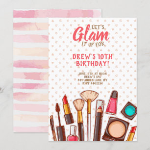 Invitation Fête d'anniversaire de maquillage de spa