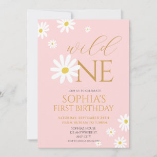 Invitation Fête d'anniversaire de marguerite Bohmian Wild Un 