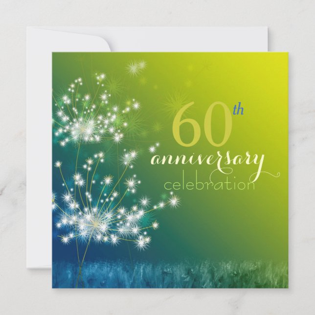 Invitation Fête d'anniversaire de mariage 60 ans Champ de Pis (Devant)
