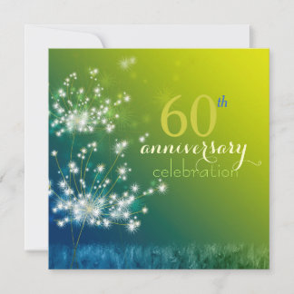 Invitation Fête d'anniversaire de mariage 60 ans Champ de Pis