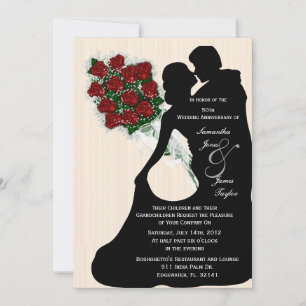 Invitation Fête d'anniversaire de mariage blanc Silo de danse