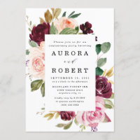 Fête d'anniversaire de mariage Burgundy Blush Rose