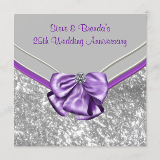 Invitation Fête d'anniversaire de mariage de 25 ans Violet Ar