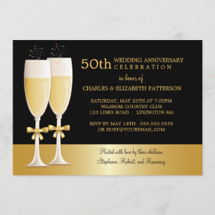 Invitation Fête d'anniversaire de mariage de 50 ans au champa