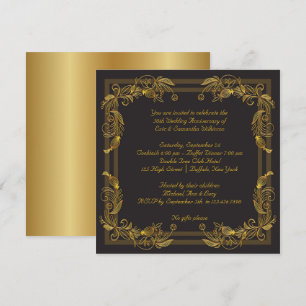 Invitation Fête d'anniversaire de mariage de 50 ans aux tourb