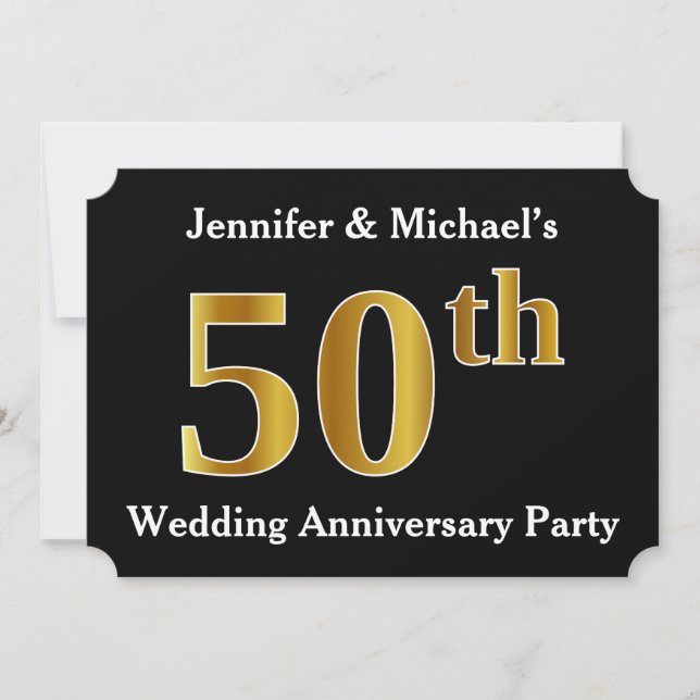 Invitation Fête d'anniversaire de mariage de 50 ans avec aspe (Devant)