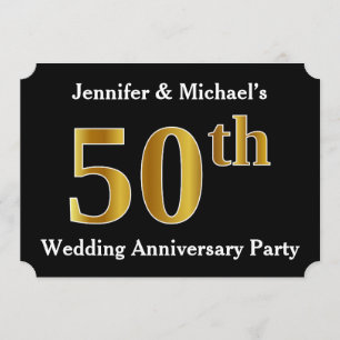 Invitation Fête d'anniversaire de mariage de 50 ans avec aspe