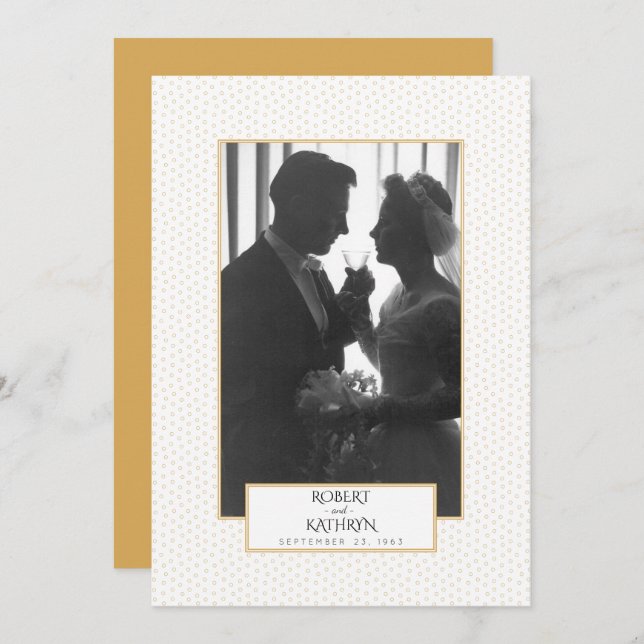 Invitation Fête d'anniversaire de mariage de 50 ans élégante  (Devant / Derrière)