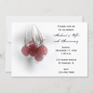 Invitation Fête d'anniversaire de mariage d'hiver avec des ba